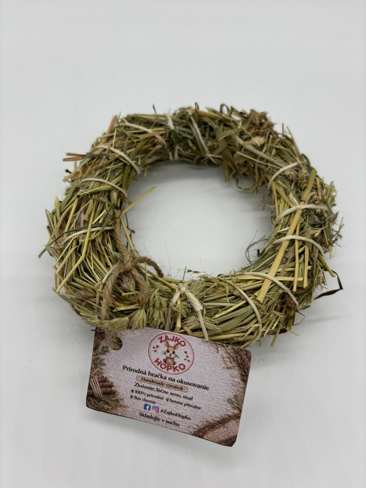 🐰 Senný venček na okusovanie pre králičky 20-50g🌿 – Obrázok 2