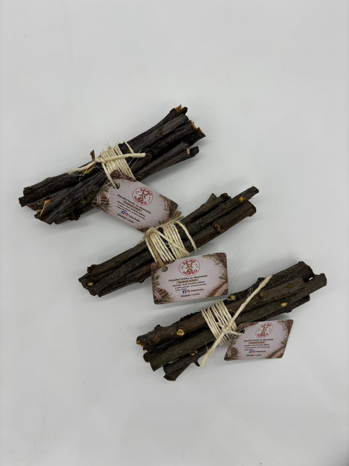 🍏🐰 Prírodné jabloňové zväzky pre králičky a hlodavce 24-45g 🐹🍏 – Obrázok 6