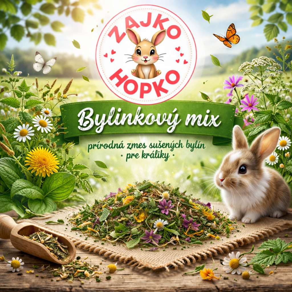 🌿 Bylinkový mix „Zdravé bruško“ – Prírodná hostina pre králička 150g🐰