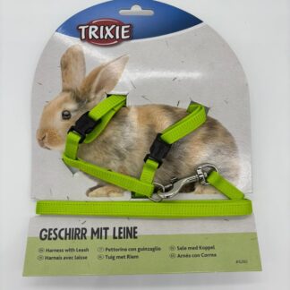 🐰 Trixie postroj pre králika – zelený (obvod tela 25–44 cm hrúbka 10 mm) 1,25m vodítko
