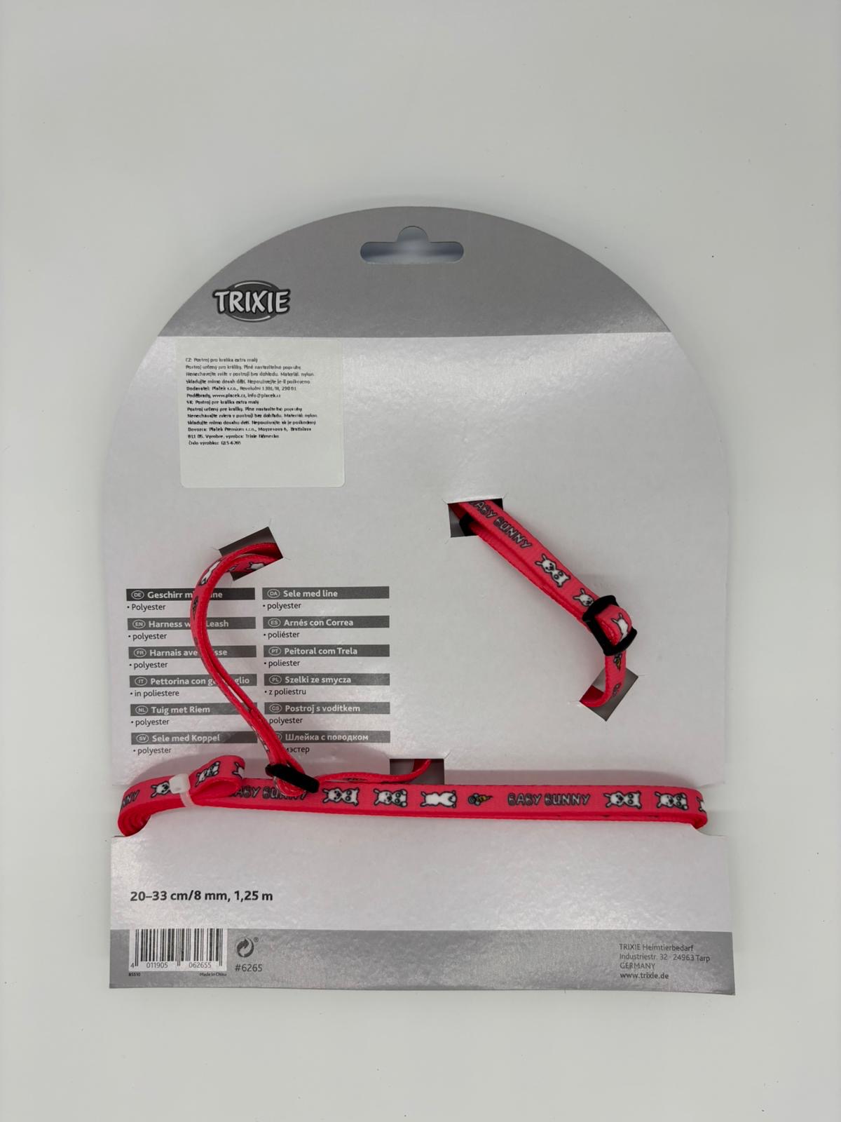 Postroj pre králičkov extra malý 20-33cm/8mm, 1,25ružový – Obrázok 3